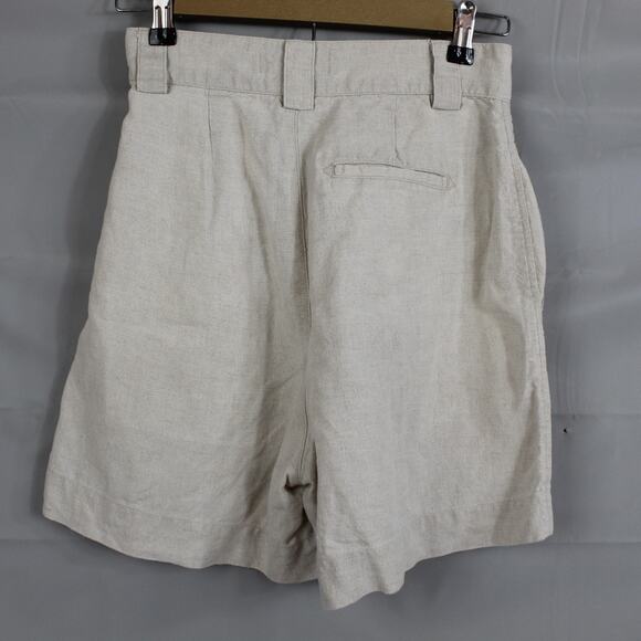 Alex Mill Shorts Womens 2 Pleated Linen Flax Summer Old Money Quiet Luxury Retro - Picture 8 of 13